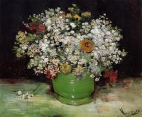 Gogh, Vincent van - Vase with Zinnias and Other Flowers